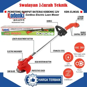 KODENKI KDK-CLM101 Mesin Potong Rumput Baterai 12Volt Cordless Grass Trimmer Cas