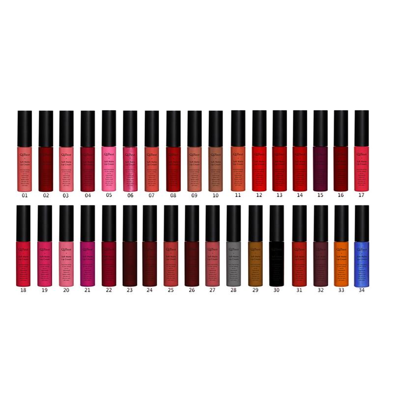 Product Introduction of Makeup 34 Color Matte No Stain on Cup Long Lasting Lip Gloss Matte Lip Glaze Lipstick Glossy Cosmetic Lip Care 2