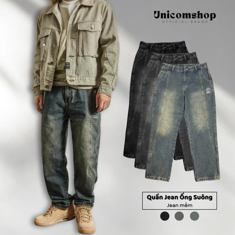 Quần Jean Nam/Nữ Form Xuông Dáng Rộng, Phong Cách Trẻ Trung Năng Động, Quần Bò Nam Hot Trend 2024 - Jean121