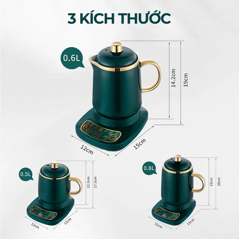 Cốc Chưng Yến, Cốc Hầm Đa Năng Kèm Thìa Bát Sứ Cùng Màu nồi nấu mini 500ml, 600ml, 800ml, hâm nóng, hãm, pha trà Máy Làm Sữa 5