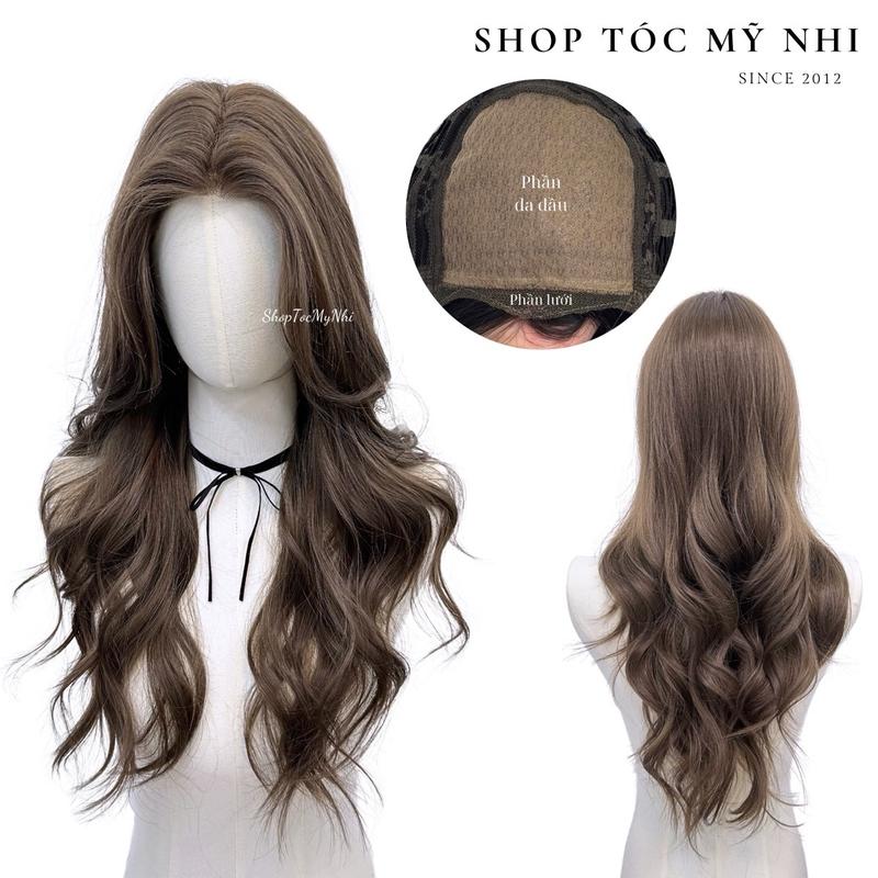 Tóc Giả Mỹ Nhi Nguyên Đầu Da Đầu 3D01 Xoăn Lơi 60cm (Phân Khúc DÁN KEO)