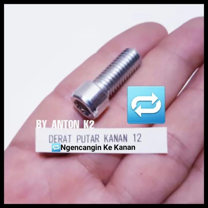 BAUT/SEKRUP MUR SPION TOMOK DUCATI/CIRCUIT/CIRKUIT/RIZOMA/TOMOK V2 V5 - UKURAN BAUT 12, Drat Putar Kiri 4