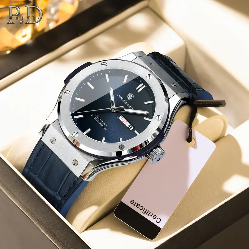 Đồng Hồ Nam Thương Hiệu POEDAGAR Chống Thấm Nước Đồng Hồ Đeo Tay Dạ Quang Phong Cách Sang Trọng Watch Voi 3