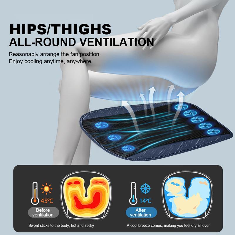 Product Introduction of Universal Car Seat Summer Cool Air Seat Cushion With USB Fan Fast Blowing Ventilation Seat Cooling Refrigerated Car Seat 3