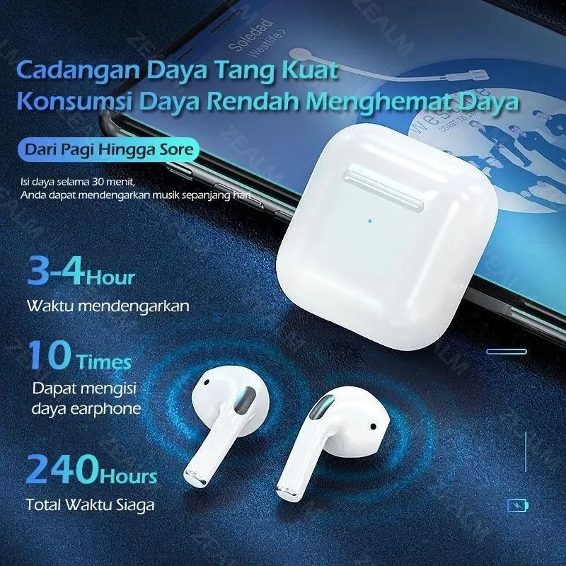 Pro4 Headset Bluetooth  V5.3 TWS with Mic Smart Touch Control Earphone Bluetooth HiFi Stereo Handset Wireless Earbuds Olahraga earphone 1