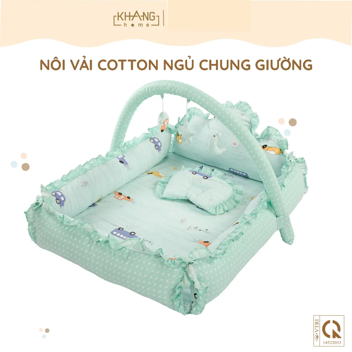 Nôi Vải Ngủ Chung Giường Cao Cấp Cho Bé Sơ Sinh Khang Home