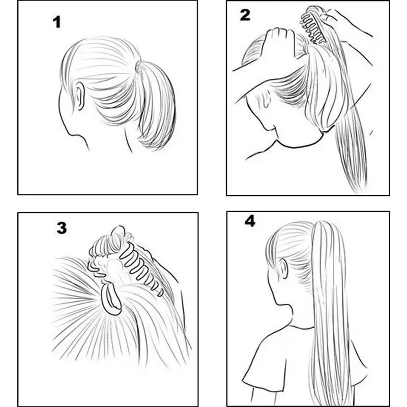 Tóc Giả Thời Trang Cho Nữ, Tóc Đuôi Ngựa 22 Inch, Tóc Xoăn Dài / Tóc Thẳng, Tóc Nối Tóc Đuôi Ngựa Women 8