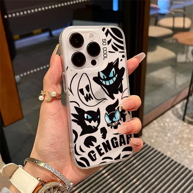 Ốp Lưng iPhone Gengar, Màu Đen, Tương Thích Với iPhone 15 / 14 / 13, Ốp Lưng, Tương Thích Với iPhone 15 Pro, Lì, Bảo Vệ Toàn Cạnh, Chống Sốc, Tương Thích Với iPhone 14 Pro Max, 11 / 12 4