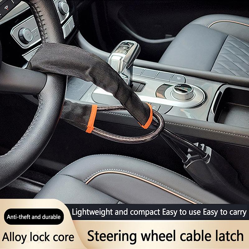 Khóa thiết bị chống trộm, 1 bộ, cho xe tải, SUV, Van, RV, Khóa vô lăng ô tô Thông Dụng với khóa dây an toàn, Khóa chắc chắn 7