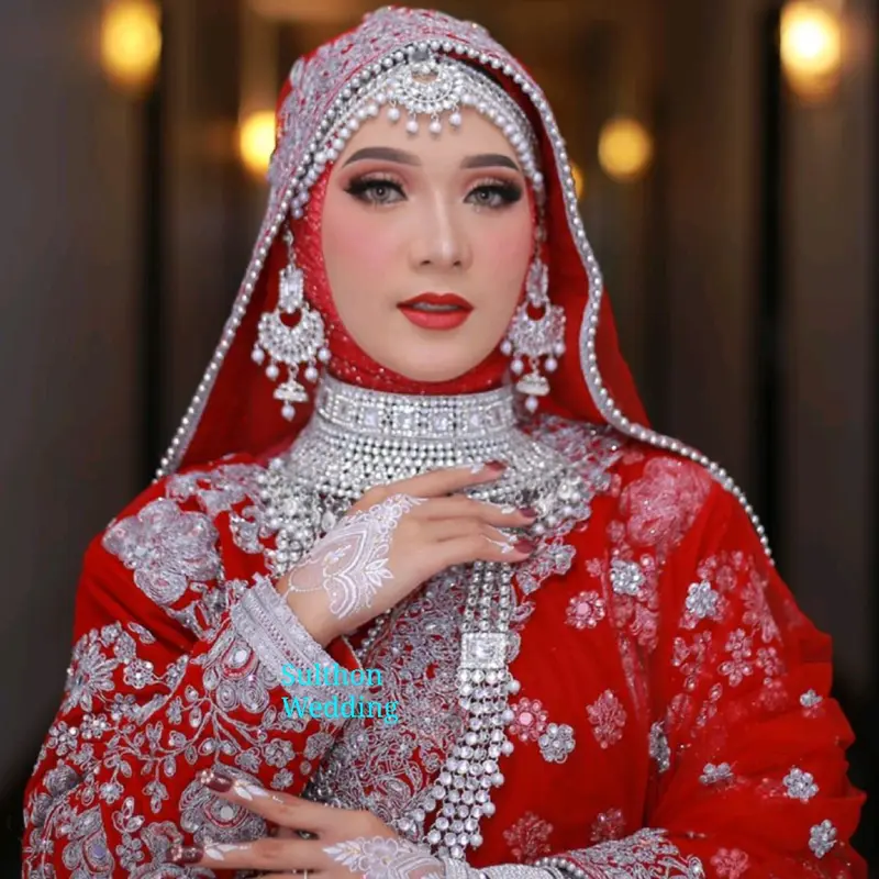 Kalung india pengantin COD New Arrival Baru Asli india import dari india terbaru motif cek out kalung india full set 1 4