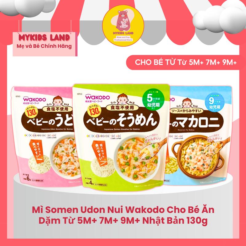 Mì Somen Udon Nui Wakodo Cho Bé Ăn Dặm Từ 5M+ 7M+ 9M+ Nhật Bản 130g