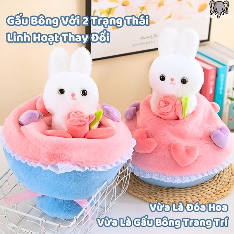  Gấu Bông Teddy Hulo Toys 2in1 Mềm Mại Dễ Thương Bó Hoa Gấu Nhồi Bông Cao Cấp Cho Bé 
