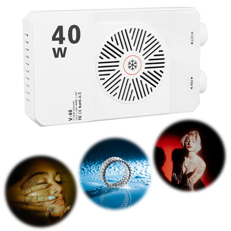 Nhỏ gọn 40W Đèn camera LED RGB 2800-9000K CRI/TLCI 90+ Đèn video LED mini Chế…