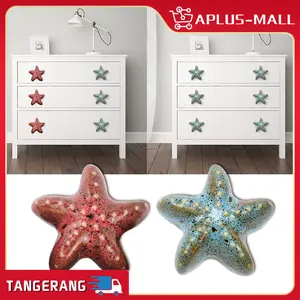 1.7*1.4*0.9Inch Gagang Lemari Anak Bintang Laut Universal Handle Pintu Lemari Anak