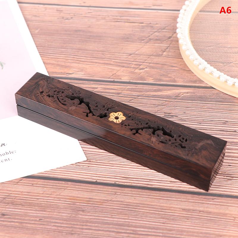 Product Introduction of [TUNI]  Creative Handmade Hollow Sandalwood Lying Box Wood Joss Stick Incense Holder 24