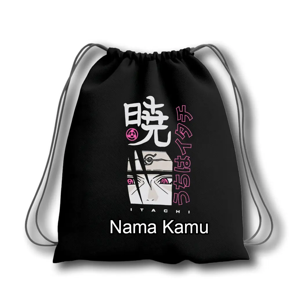 Tas Serut Anak Naruto Itachi Kakashi – Stringbag anak untuk jalan-jalan ,Sekolah , Ngaji