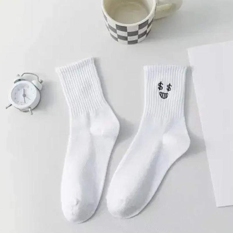 Product Introduction of Multiple New Styles Of Mid Length Men's And Women's Socks Cute Cartoon Striped Japanese Style Mid Length Socks Autumn And Winter Casual Womenswear 22