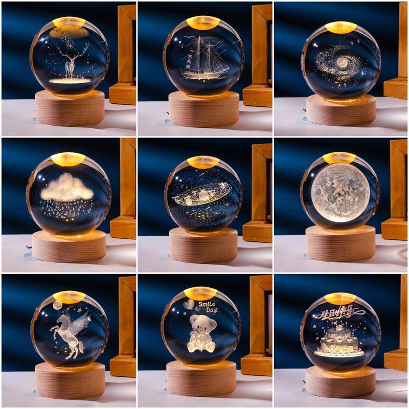 Product Introduction of (รุ่นใหม่)ลูกแก้วคริสตัล ขนาด80mm  (11ลาย) รวมฐานโคมไฟคริสตัล โคมไฟตั้งโต๊ะ  คมไฟ โคมไฟหัวเตียง 13