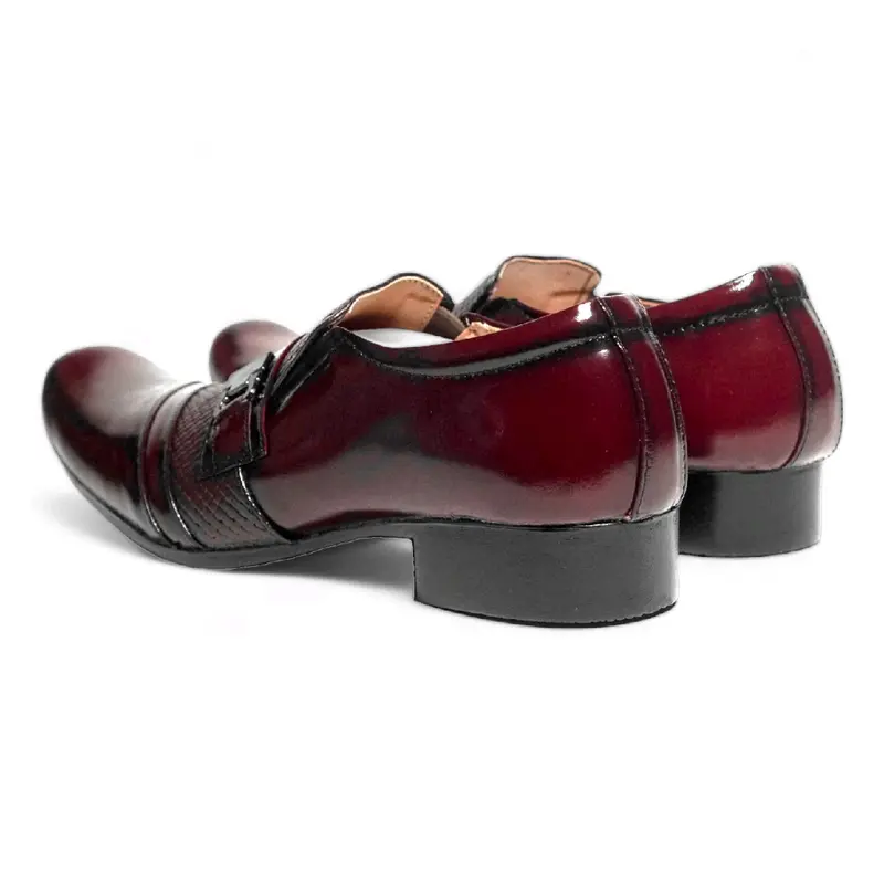Pantopel Pria Hak 1-3 cm Oxford Kilap Kasual Pesta Maroon Asli Kulit Sapi MRP - 06 TIGER Shoes Pantofel Hitam Kerja 8