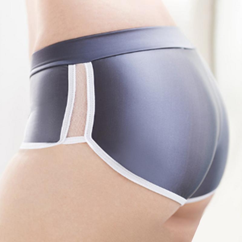 Đồ Lót Gợi Cảm, Dành Cho Phụ Nữ, Quần Đùi An Toàn Sáng Bóng, Đồ Lót Co Giãn, Quần Lót Boxer Mịn Màu Hồng Women 2