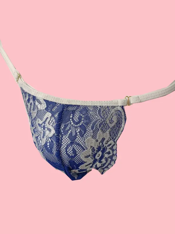 Men's Floral Lace Thong(3 Pcs), Sexy  Soft Comfortable  Breathable Panty for Daily Wear, Fashion Men's Underwear for All Seasons 3