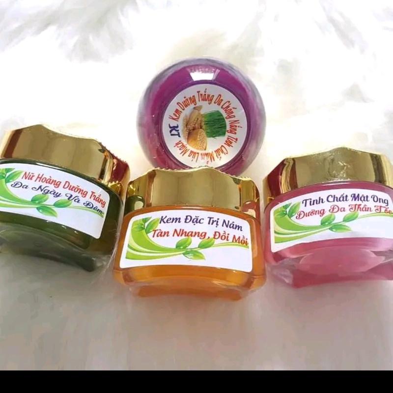 Bộ 4 kem đặc trị nám và dưỡng da tinh chất mật ong, chồng mầm lúa mạch và dưỡng trắng da nữ hoàng
