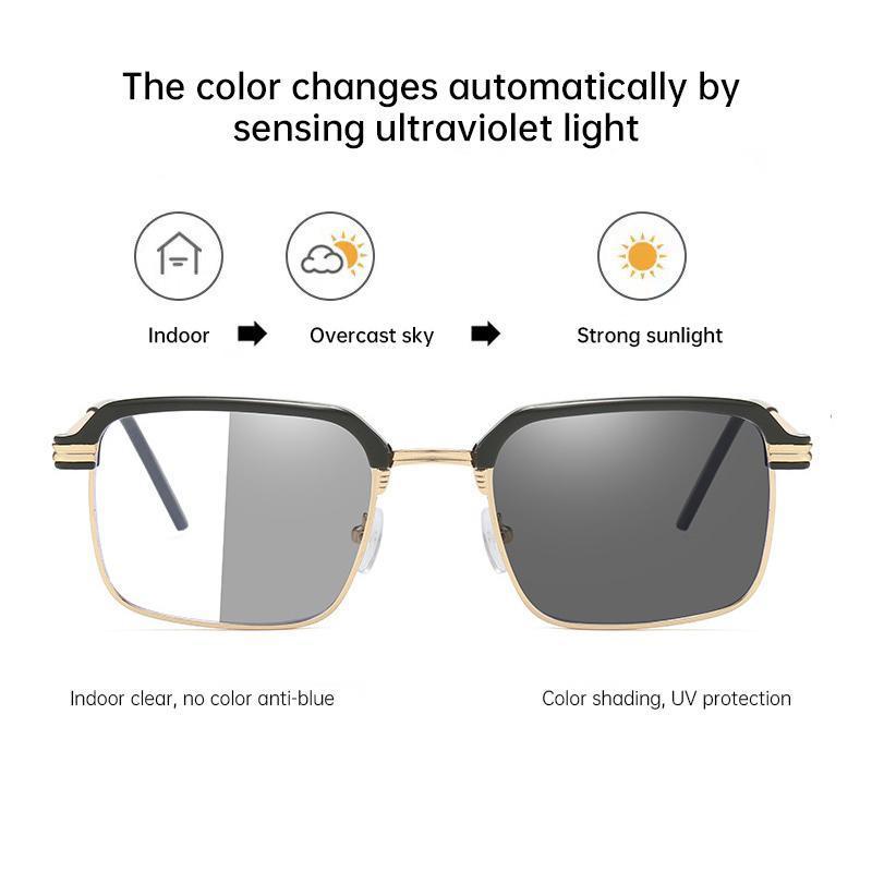 Kính SUNNYINS-Photochromic dành cho nam giới, kính cảm quang chốngxanh biển ánh sáng, kính kinh doanh, khung Retro, nửa khung, kính quang học thay đổi màu sắc Nữ 5