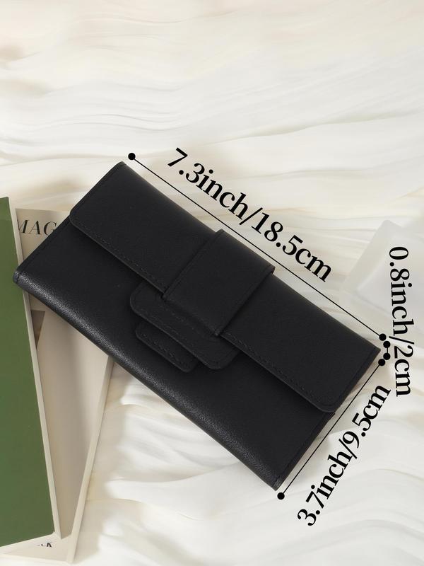 Women's Elegant Minimalist Envelope Trifold Wallet, Trendy Vintage Long Wallet, All-match Card Holder with Card Slots for Daily Use 1