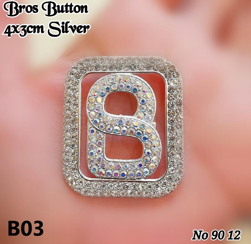 (PER PC) Bros Button Silver M 0016 2