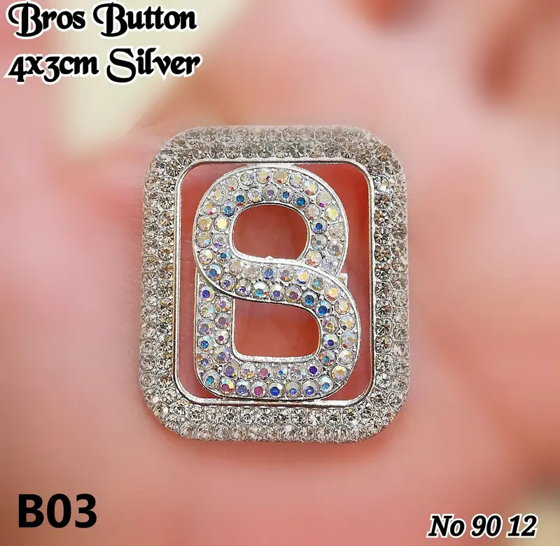 (PER PC) Bros Button Silver M 0016 2