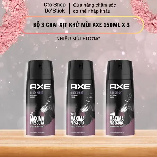 Bộ 3 Chai xịt khử mùi Axe 150ml x 3 nhiều mùi hương