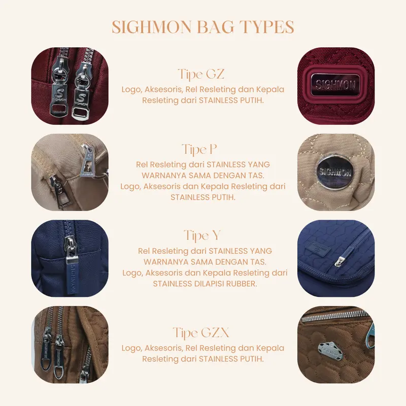 SIGHMON - Malika Bag - Tas Ransel Sling Bag Shoulder Bag 3 in 1 Import Wanita Premium Waterproof 8