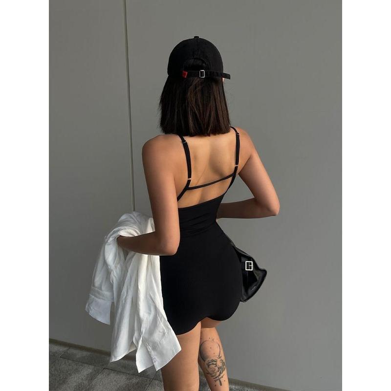 Áo Jumpsuit Quần Có Dây Đeo Lưng Trần, Phong Cách Gợi Cảm Và Nóng Bỏng, INS, Dành Cho Nữ, Bộ Sưu Tập Mùa Xuân Và Mùa Hè, Hàng Mới Về, Cạp Cao, Tạo Hình Và Dáng Vẻ, Quần Bên Trong, Quần Áo Nữ 3