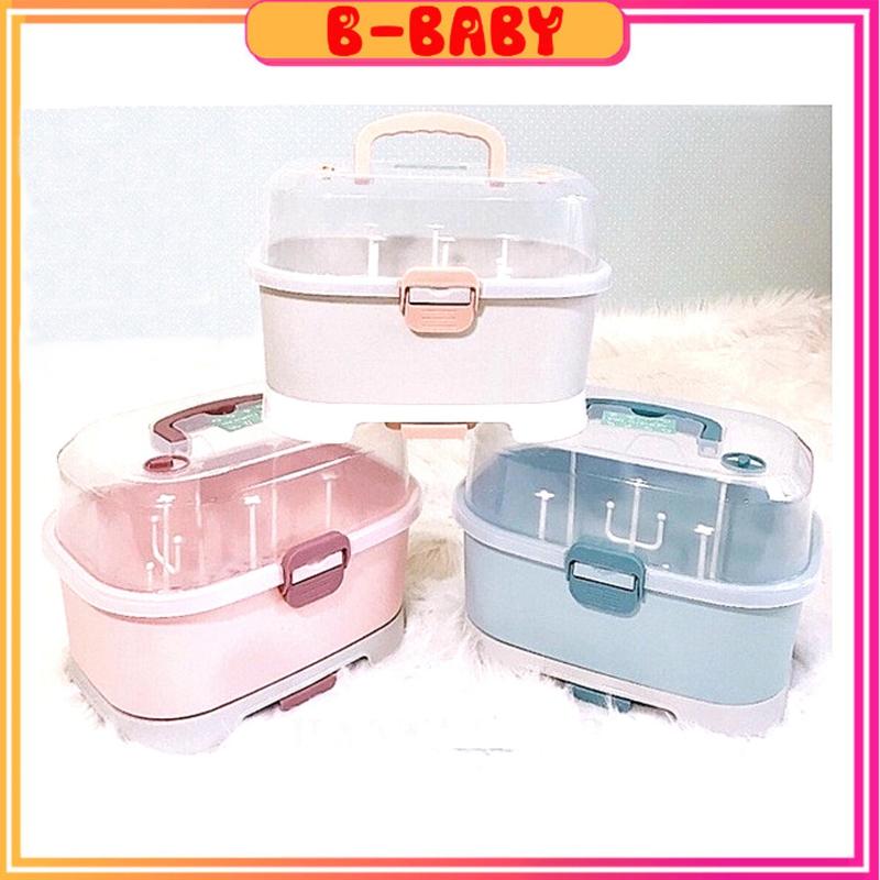 Khay úp bình sữa Jupin mẫu mới có 2 van thoát hơi ẩm - Giá đựng bình có nắp đậy