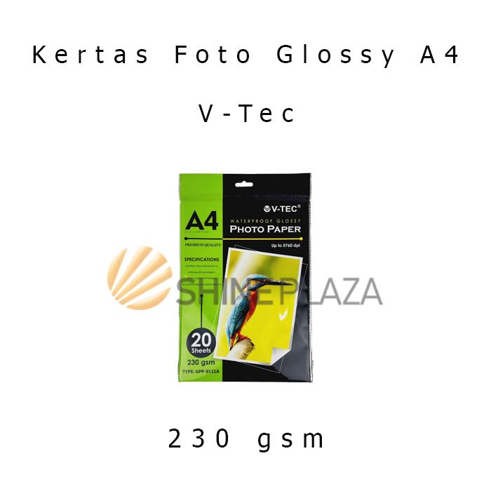 Gambar Glossy Photo Paper A4 230gr V-Tec GPP-9111A - Kertas Foto VTec 230 gsm dari Shine Plaza Kota Bandung Tokopedia