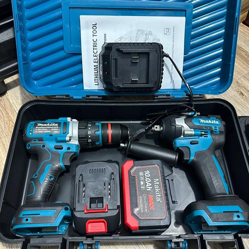  Combo 2 Máy   Khoan 13 Ly + Siết Bulong 2 trong 1   - 2 pin 15 cell - Chân Pin Phổ Thông. - Động Cơ Từ Không Chổi Than 