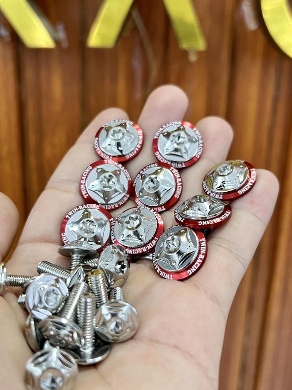 Bông Ốc Áo Mẫu Bông inox304 Các Dòng Xe Phụ Tùng Kèm Long Đền,Xanh Hoặc Đỏ