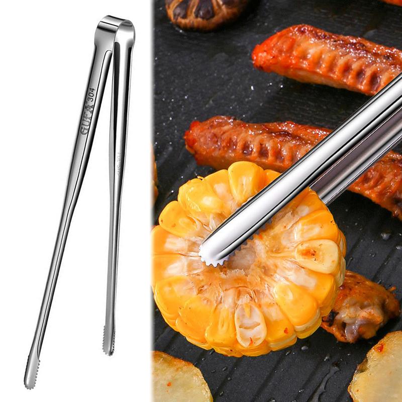 304 Stainless Steel Korean Barbecue Clip Buffet Clip Food Grade Durable Barbecue Steak Clip Household Commercial Food Clip Medium 24CM-1 Piece Utensils Grill 5