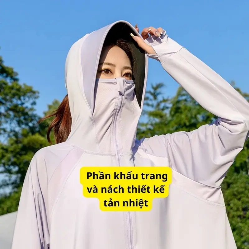 Áo chống nắng nữ dáng lửng chống tia cực tím UPF50+ chống tia UV chất lụa nhẹ, thoáng mát free size đến 70kg 1