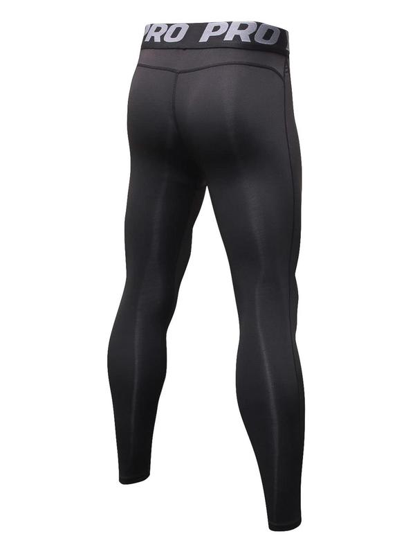 Men's Letter Print Thermal Leggings, Casual Comfy Breathable High Stretch Moisture Wicking Elastic Waist Warm Pants for Fall & Winter, Boyfriend Gifts 7