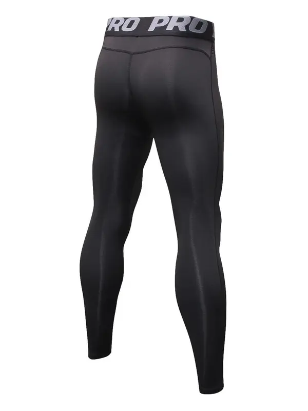 Men's Letter Print Thermal Leggings, Casual Comfy Breathable High Stretch Moisture Wicking Elastic Waist Warm Pants for Fall & Winter, Boyfriend Gifts 5