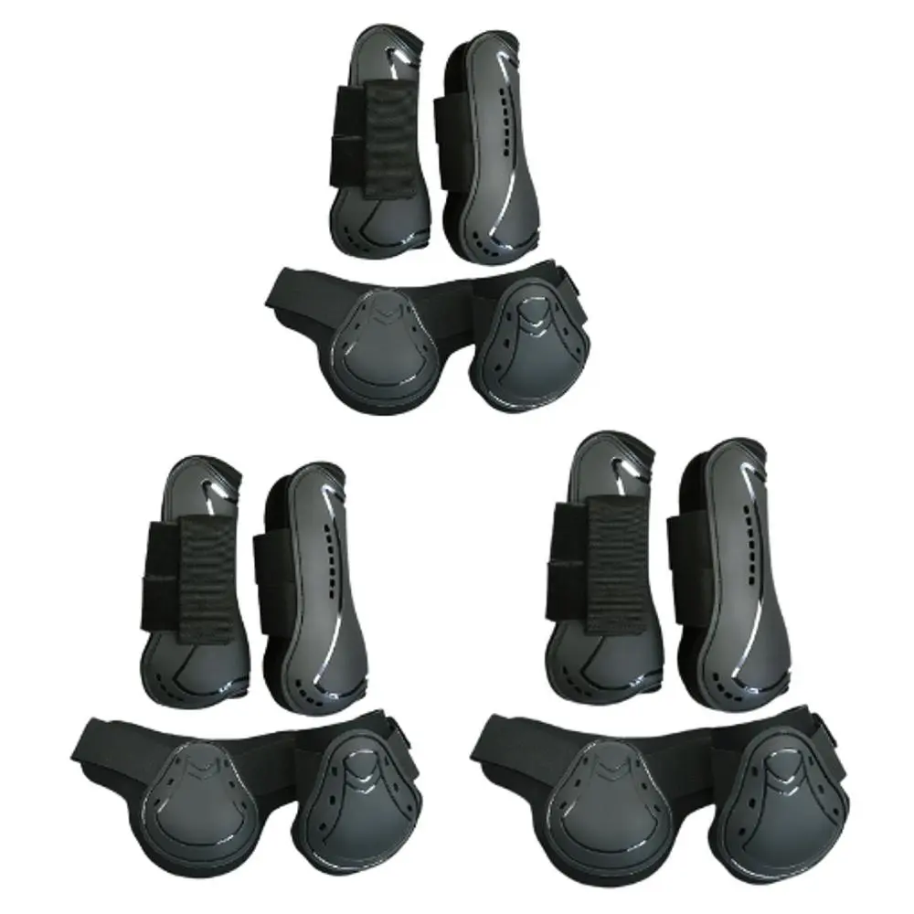 4x Horse Tendon Boots Reusable Protectors Comfortable Horse Boots Wraps for Equestrian Performance Cross Country Riding Sessions