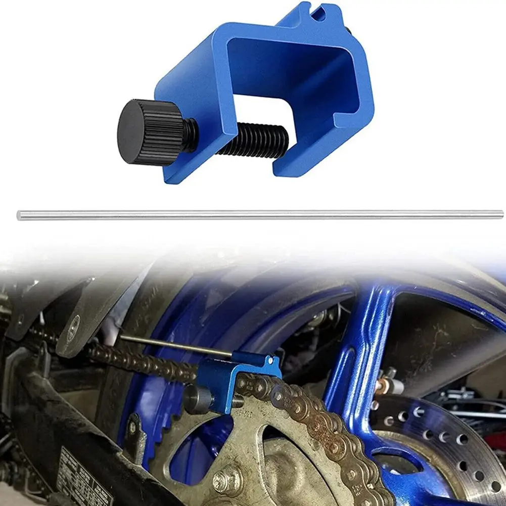 Công Cụ Căn Chỉnh Xích Xe Máy Xe Đạp Xe Máy, Hợp Kim Nhôm, Có Thể Điều Chỉnh Phù Hợp Với Hầu Hết Các Mẫu, Nhanh Và Chính Xác, Màu Xanh, 1 Chiếc, 41 * 30 * 28mm