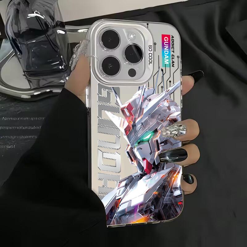 Ốp Điện Thoại Hợp Xu hướng Họa Tiết Mech Gundam, Ốp Bảo Vệ, Dành Cho iPhone 16, 15pro, 14promax, 16, 15 Promax, Xs, Ốp Mềm, 16plus, 11, 13 Pro, Chống Rơi, Chống Trầy Xước, XR, 7Plus Phụ Kiện 6