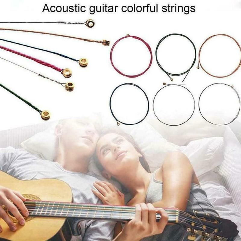6Pcs 2024 Copper Alloy Guitar Strings Durable Easy to Install Ukulele Strings 6 Strings Brass Acoustic Nylgut Strings Ukelele Accessories 1