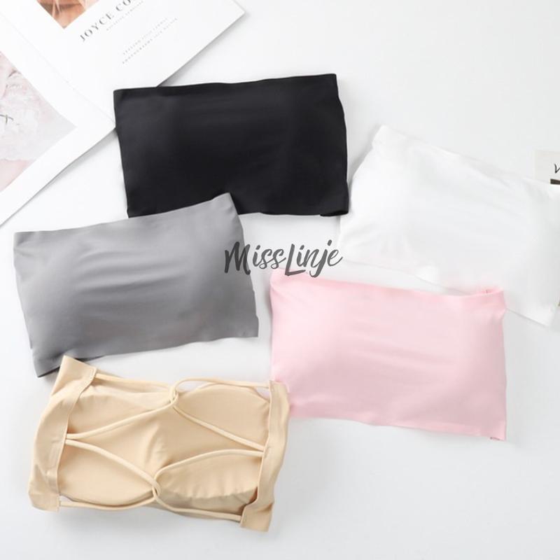 Bra Kemben Dalaman Seamless Sexy Back Silang Belakang Import Ada Cup Warna Hitam dan Putih 0