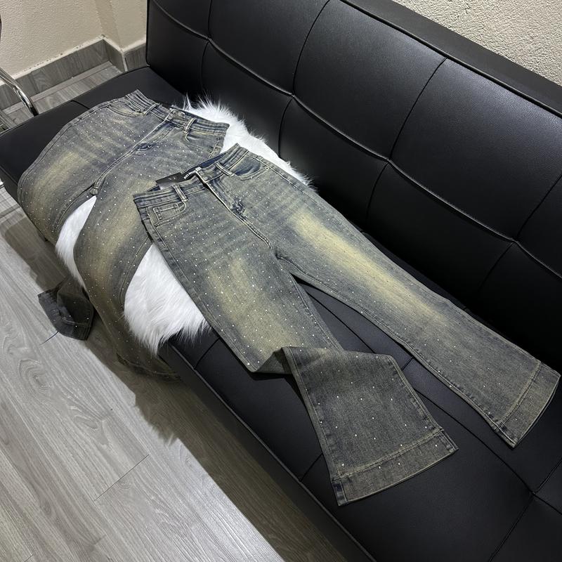 M22 QUẦN BÒ LOE ĐÍNH ĐÁ 9 TẤC PHOM NHỎ CHO CÁC NÀNG NẤM SUCHIN'S JEANS M22