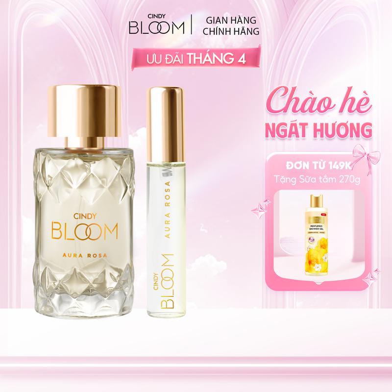 Combo 2 Nước Hoa Nữ CINDY BLOOM Aura Rosa Hương Thơm Sang Trọng Kiêu Sa Chai 50ml + 10ml