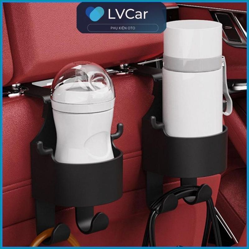 Móc treo đồ kèm giá đỡ cốc nước 2in1 siêu tiện dụng, chất liệu nhựa ABS chắc chắn, an toàn khi sử dụng dùng cho xe hơi