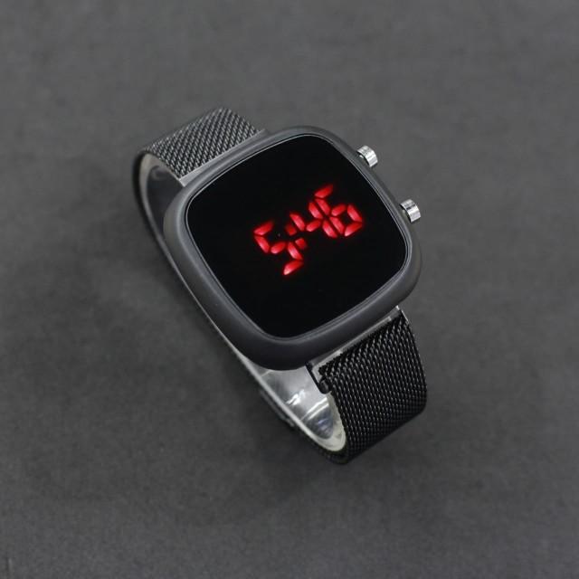 JAM LED WATCH MAGNET DIGITAL Stainless Elegan Wanita